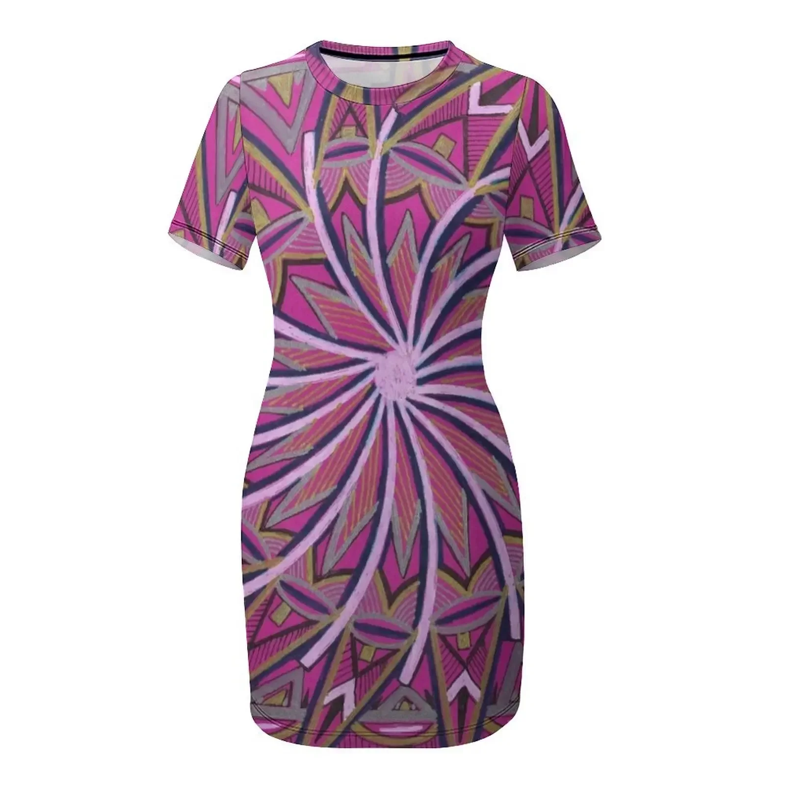WHEEL OF LIFE Short-Sleeved Dr - Korean Women Lifestyle 리뷰 및 가격
