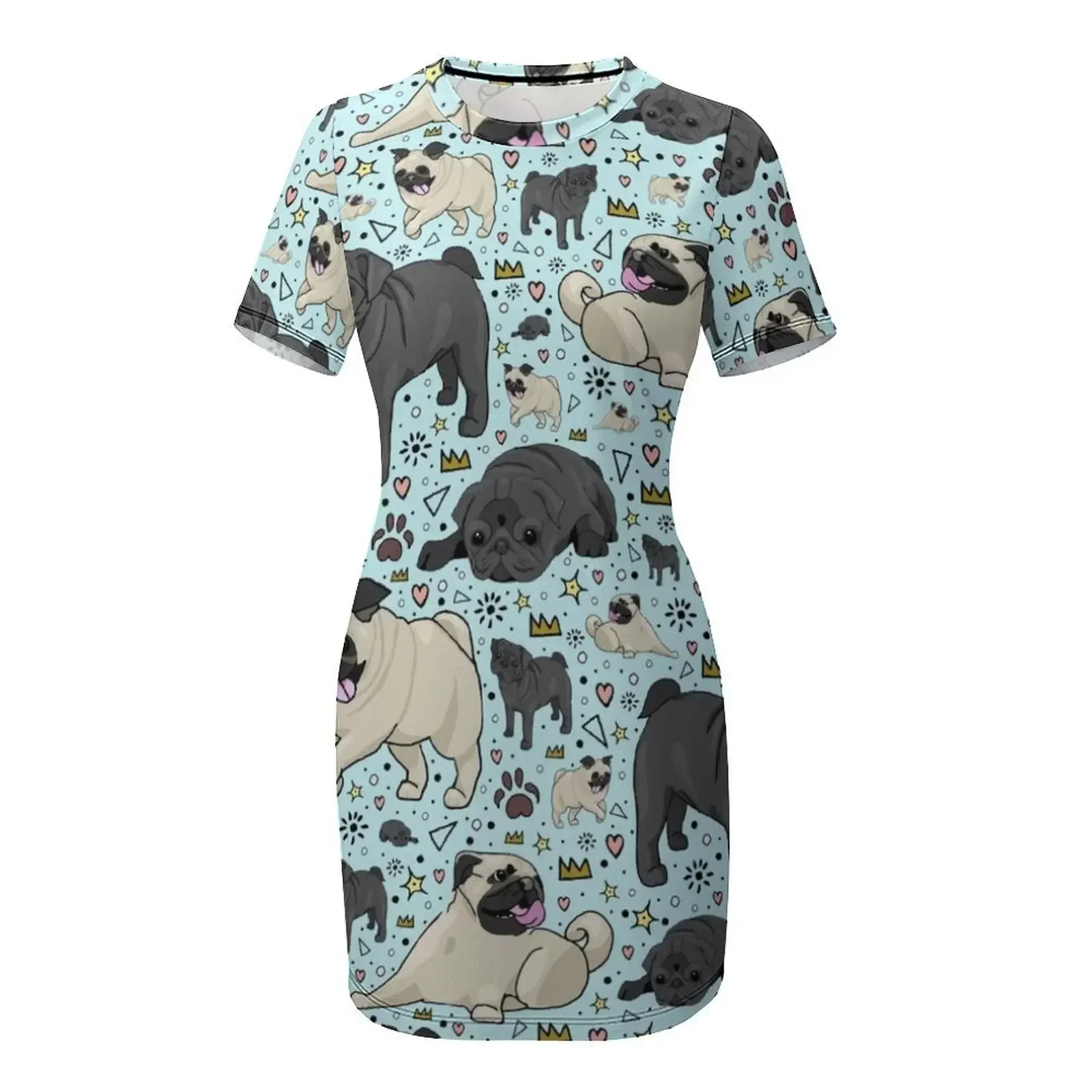 Pug Life Short-Sleeved Dress b - Korean Lifestyle Trends 리뷰 및 가격