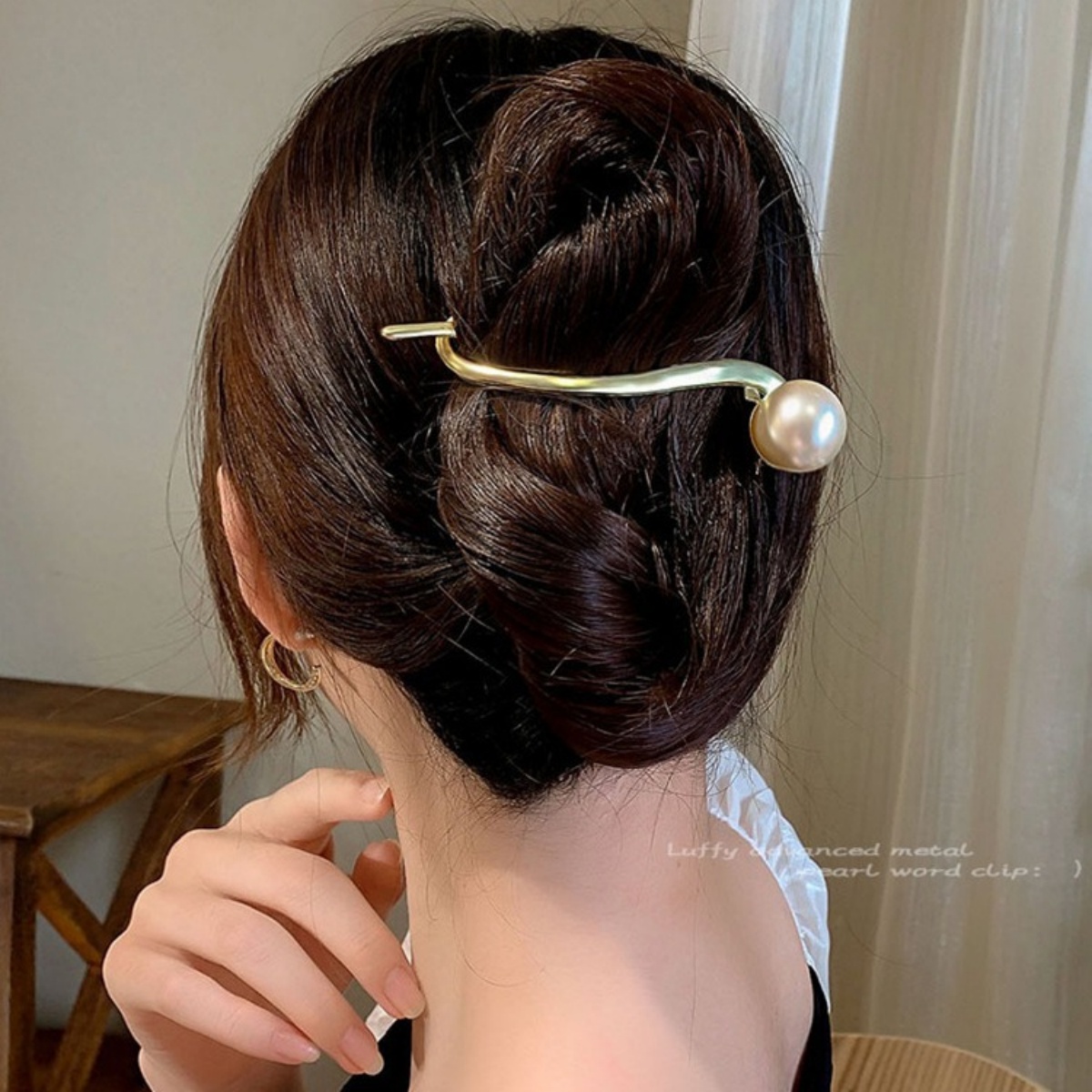 Elegant Glitter Pearl Hair Cli - Korean Women Lifestyle 리뷰 및 가격