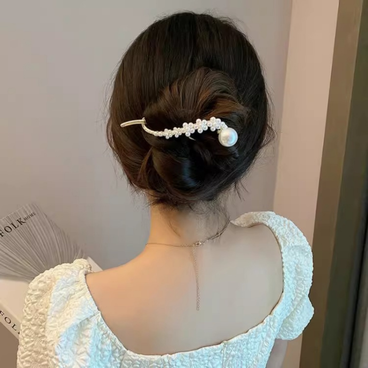 Elegant Glitter Pearl Hair Cli - Korean Women Lifestyle 리뷰 및 가격